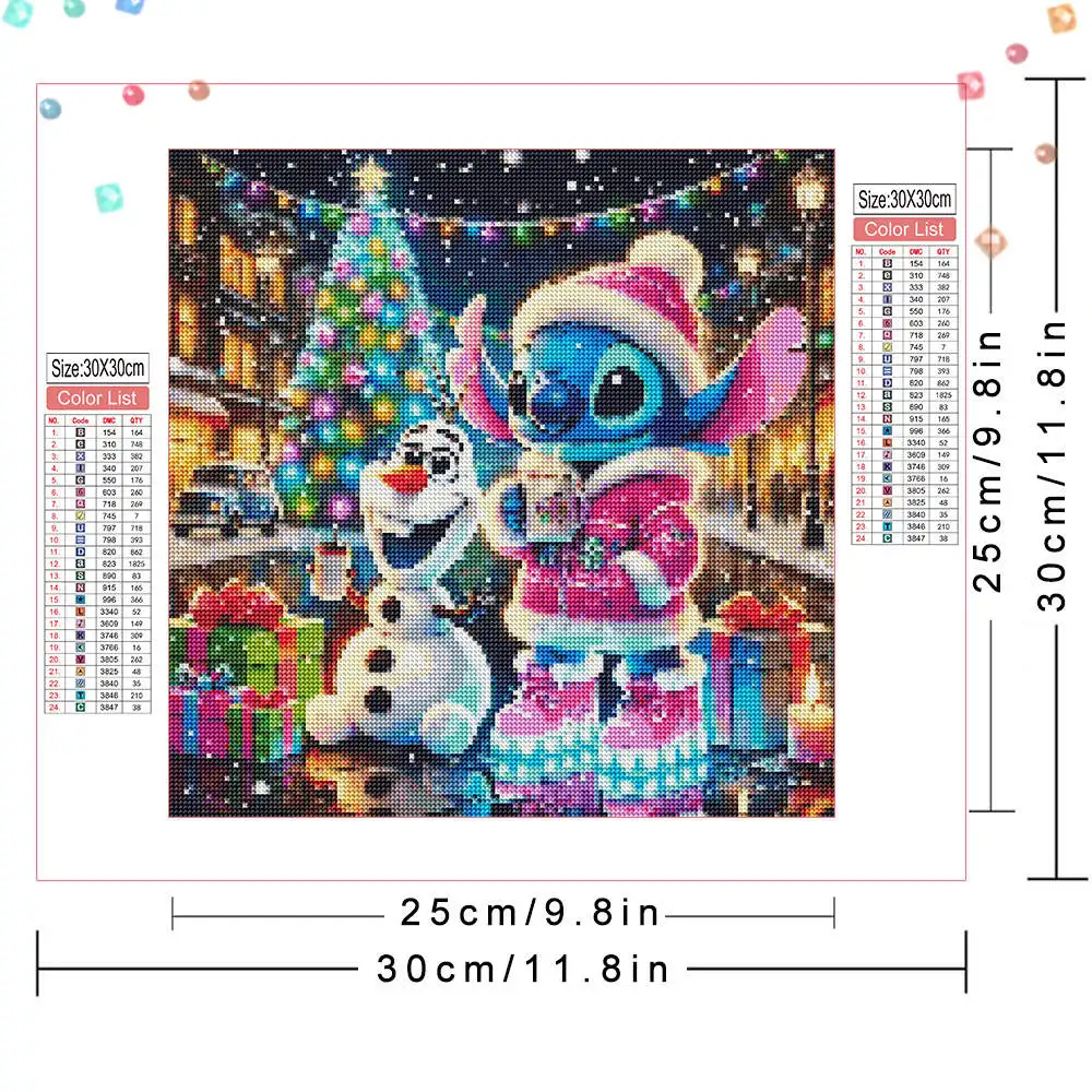 1pc Disney 5D Kit di pittura diamante fai da te Stitch Olaf trapano completo rotondo acrilico strass senza cornice decorazione della parete di casa regalo