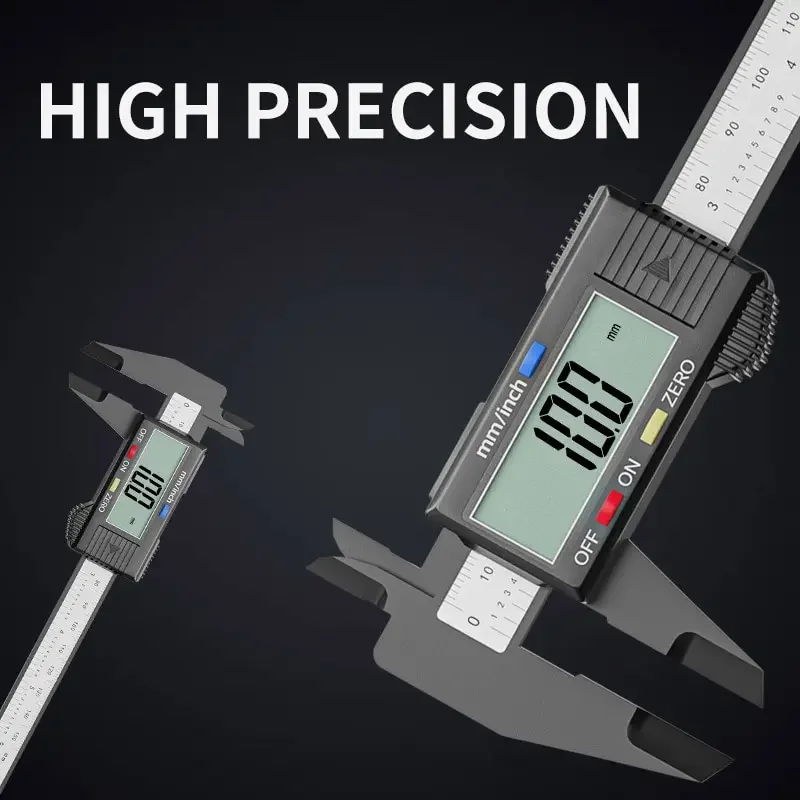 Electronic Digital Caliper 150mm 100mm Carbon Fiber Dial Vernier Caliper Gauge Micrometer Measuring Tool Digital Ruler