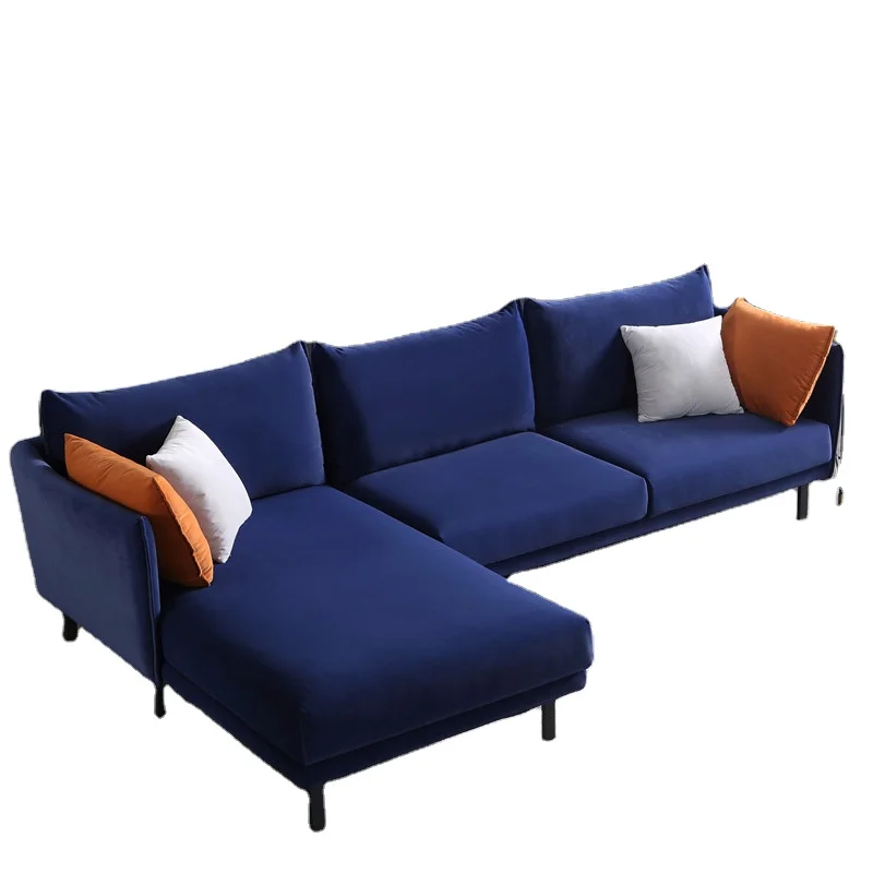 

for High Quality Living Room Sofa Set Modular Decorative Dark Blue with Bright Colors Made Wood New Soft Fabric Home Hotel