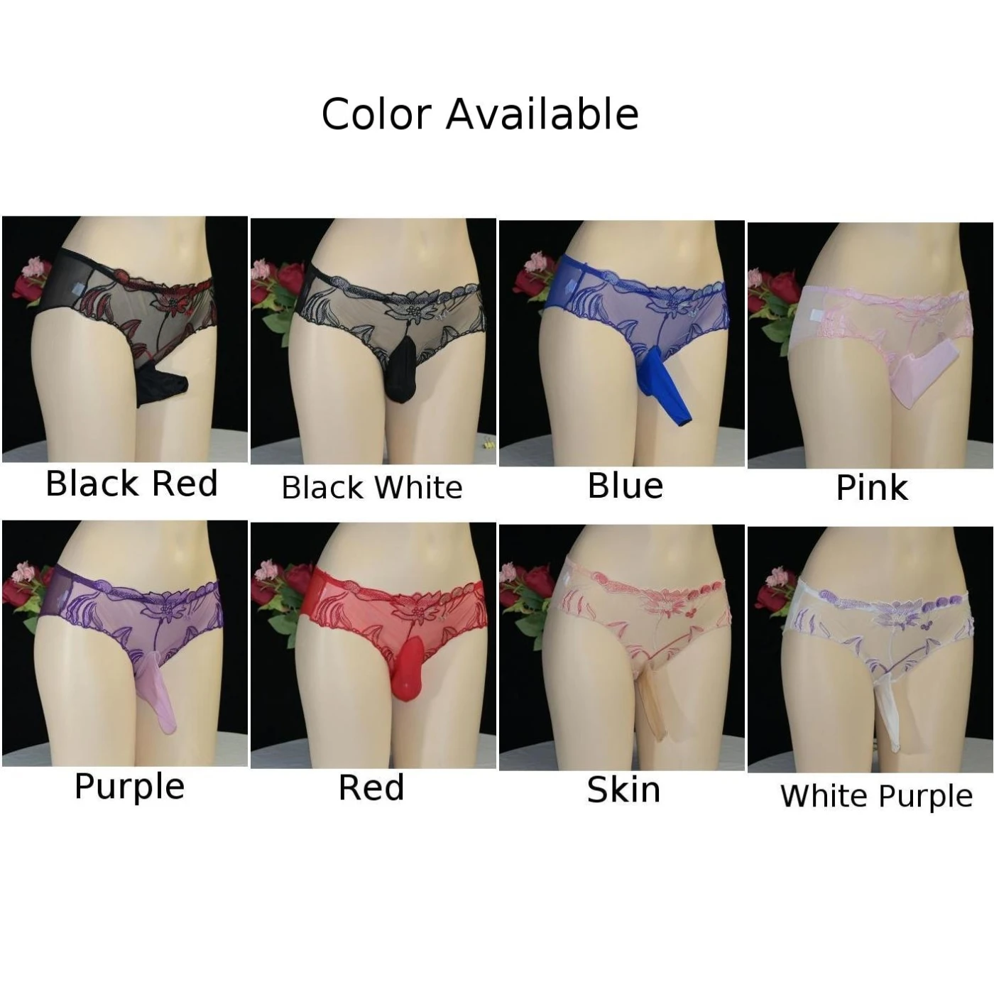 Sexy Mens Lingerie Sissy U Convex Pouch Panties Lace Panties Briefs Hombre Breathable Underwear Knickers Low Rise Underpants