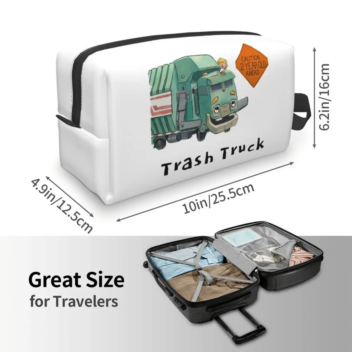 

Женские косметички с мультяшным принтом «Мусоровоз» (Netflix), дорожный органайзер для макияжа, сумка для туалетных принадлежностей, пенал-косметичка