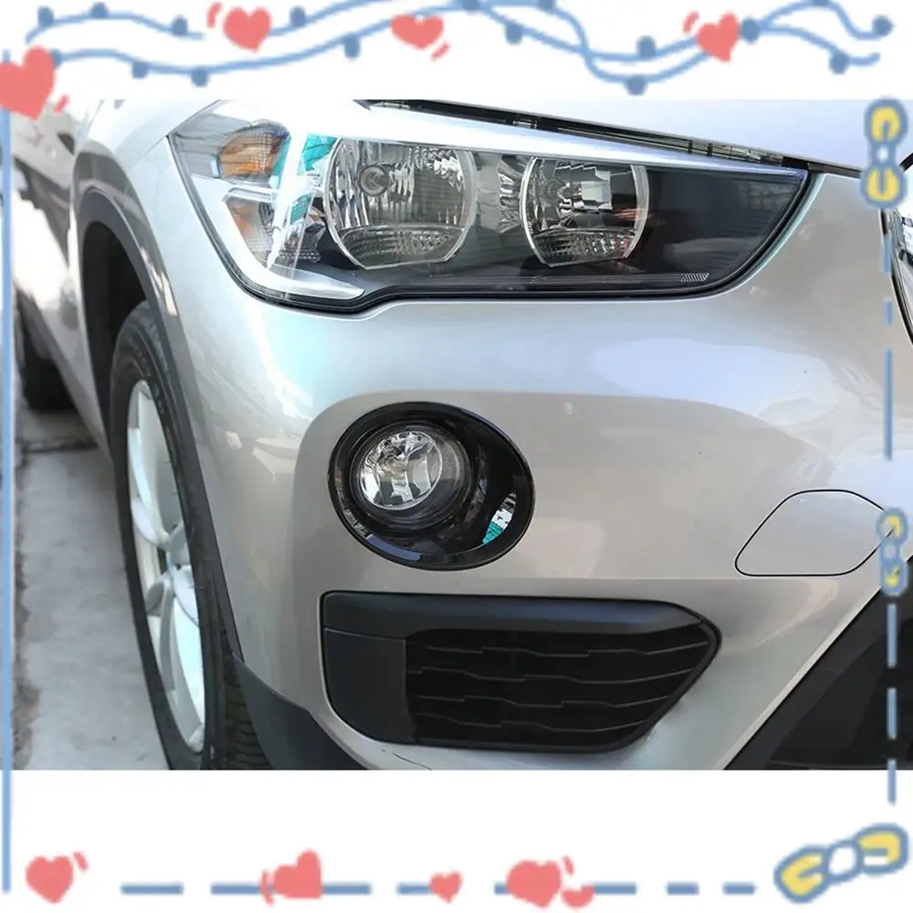 

2Pcs Glossy Black Car Front Fog Light Lamp Cover Trim For-BMW X1 F48 2016-2019