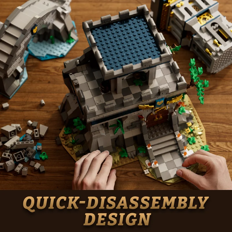 2363PCS Medieval Fortress Building Blocks Street View Model Toys Foldable Nest City Azure Throne Bricks Desktop Ornaments For Ideal Gifts view 6