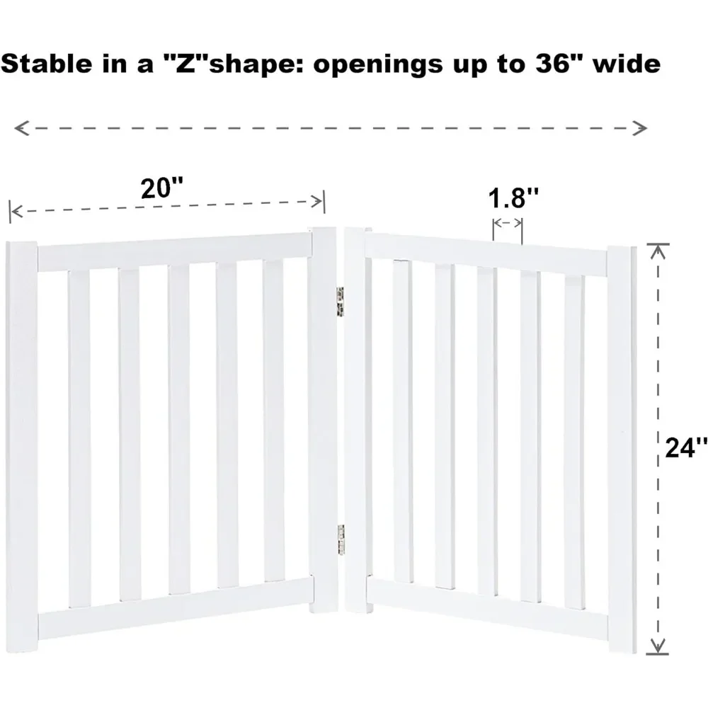 Solid wood independent pet door indoor door safety fence, white, 24 inch high, 6-panel free shipping