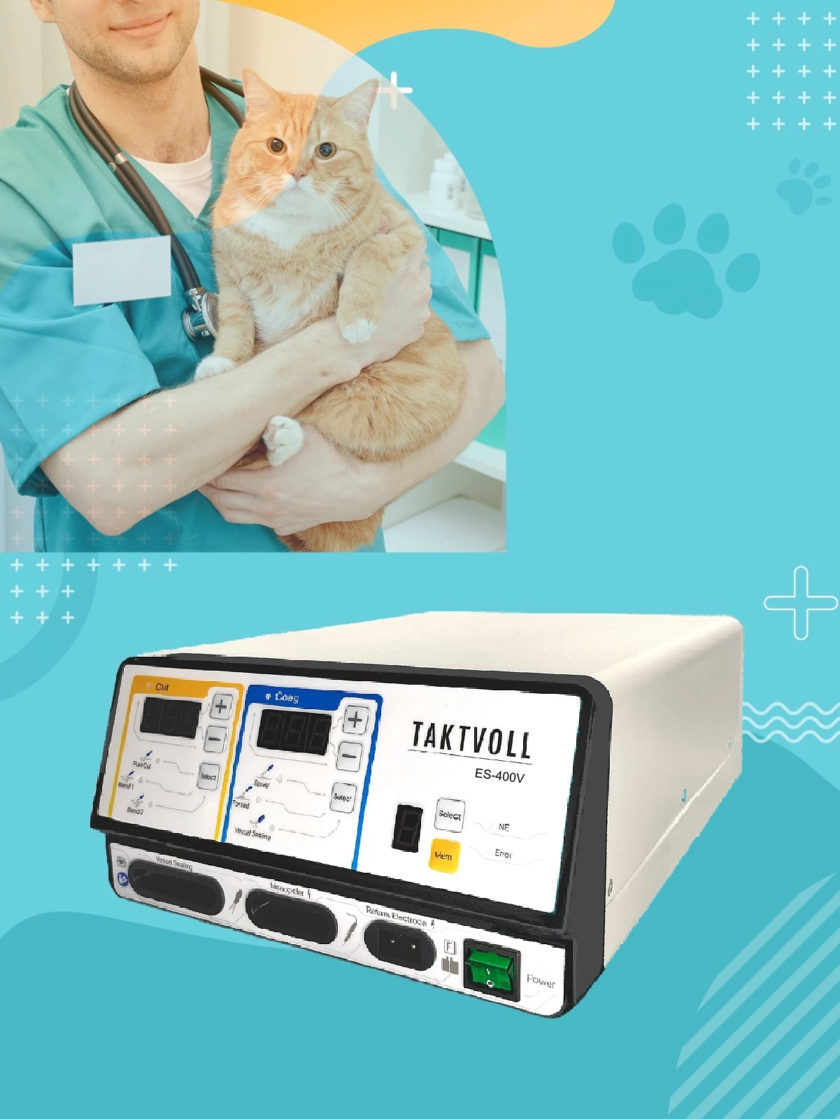 

400W ES-400V Price Competitive Intelligence Electrosurgical Generator Dual Monopolar Reception Vessel Sealing