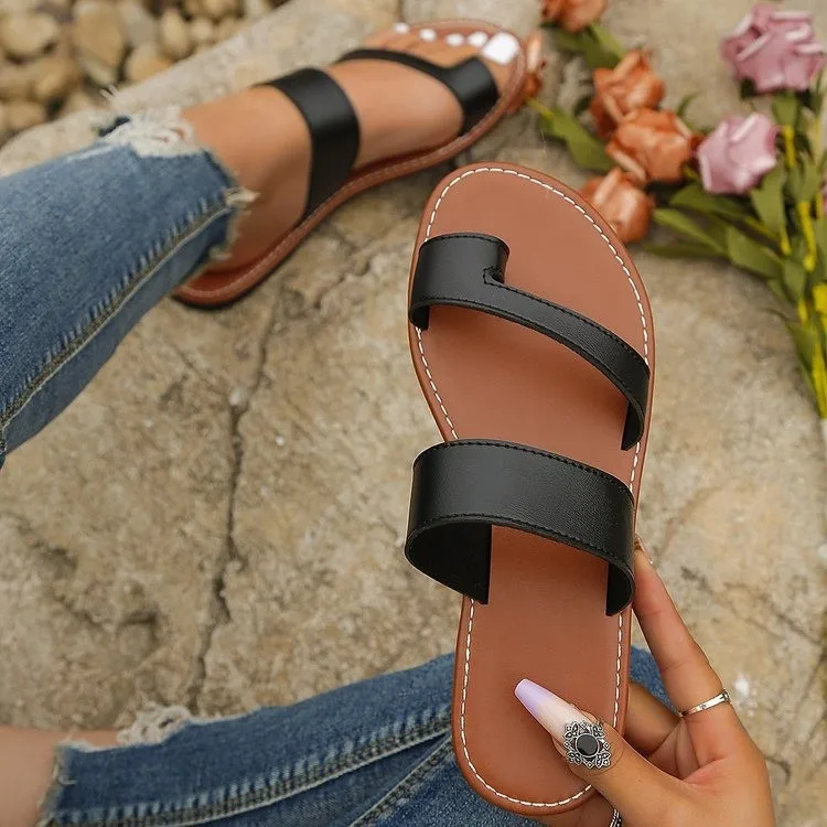 Frauen minimalist ischen Tanga Sandalen neue Mode flache Sandalen Sommer Outdoor Strand Urlaub Freizeit Frau Schuhe