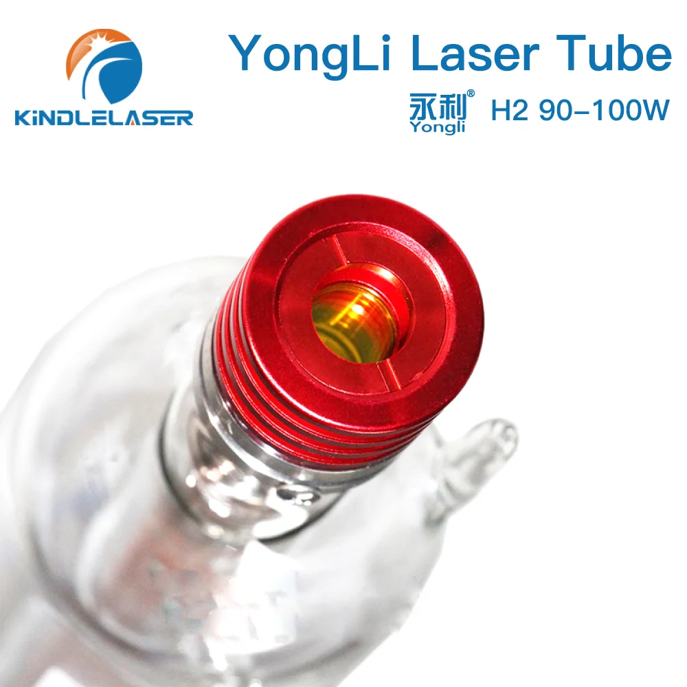 KINDLELASER Yongli H2 90-100W CO2 Laser Tube H Series Dia.60mm Wooden Box Packing for Laser Engraving Cutting Machine