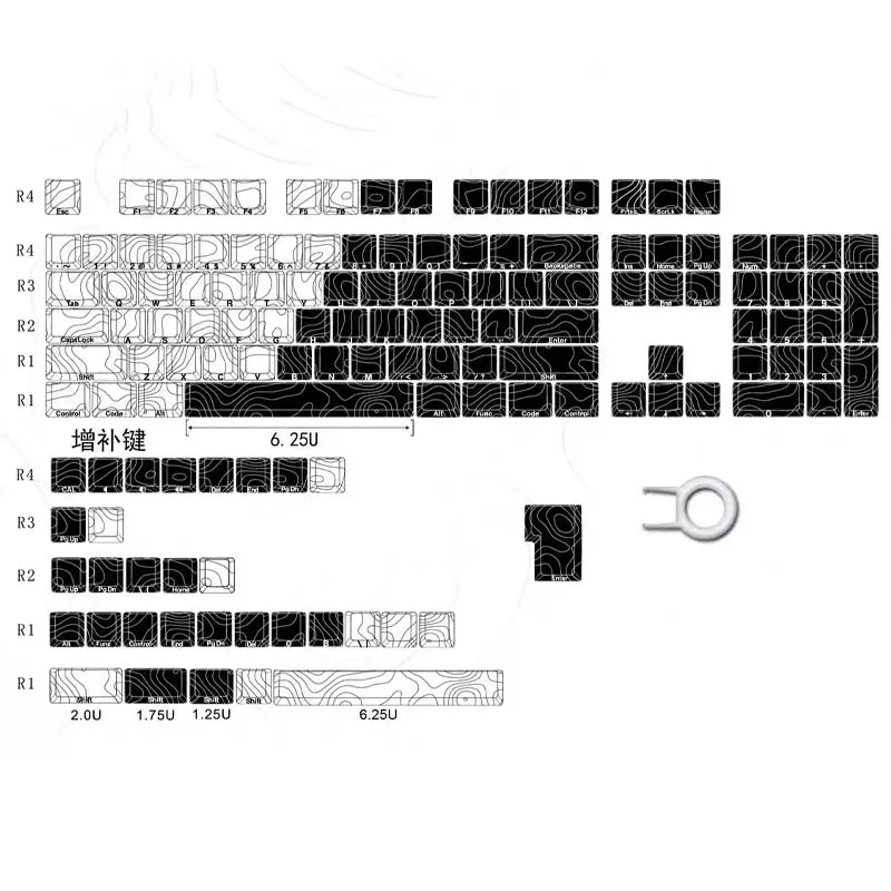 Side Gravura Backlit Keycaps para teclado mecânico, Wooting Cherry Profile, PBT, MX Switch, compatível com 68, 87, 104 chaves