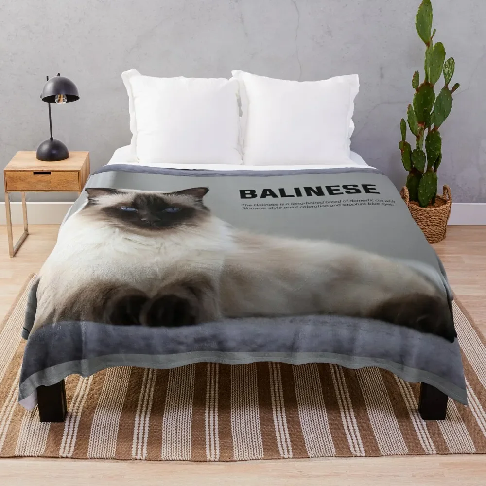 Balinese Cat Breed Throw Blanket Camping Luxury for winter Blankets