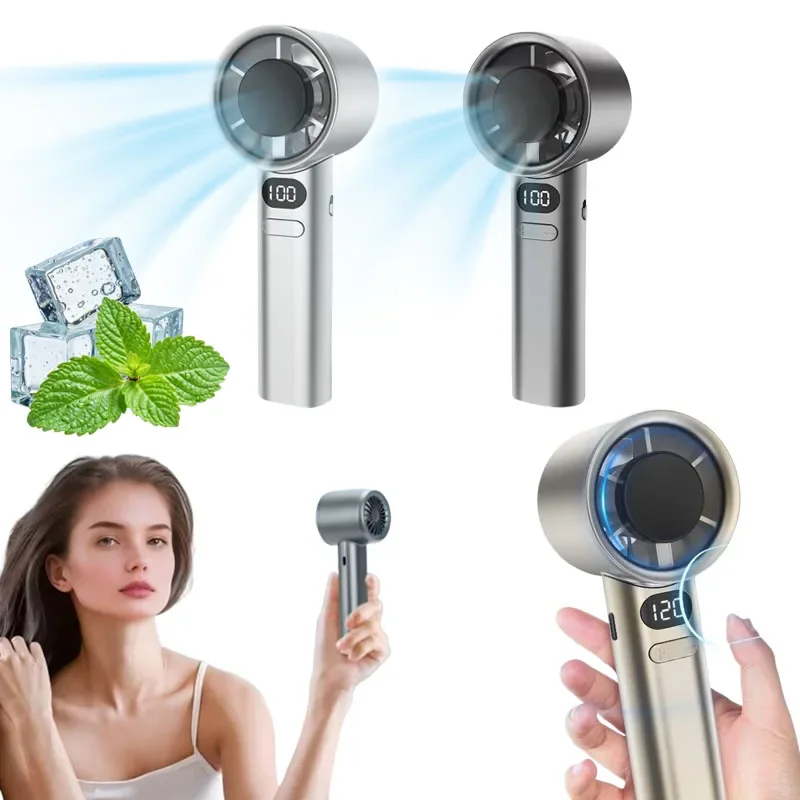 

Handheld Mini Fan Portable Handheld Turbo Fan120-speed Handheld Stepless Variable Speed Small Fan USB Turbo Handheld Violent Fan