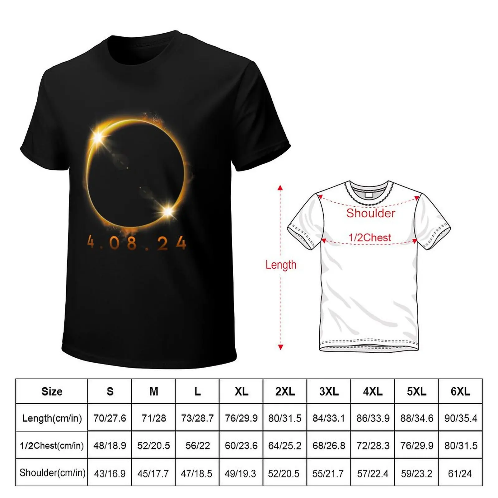 2024 Solar Eclipse 2024 040824 Eclipse T-Shirt All Match Print Short Sleeve Top
