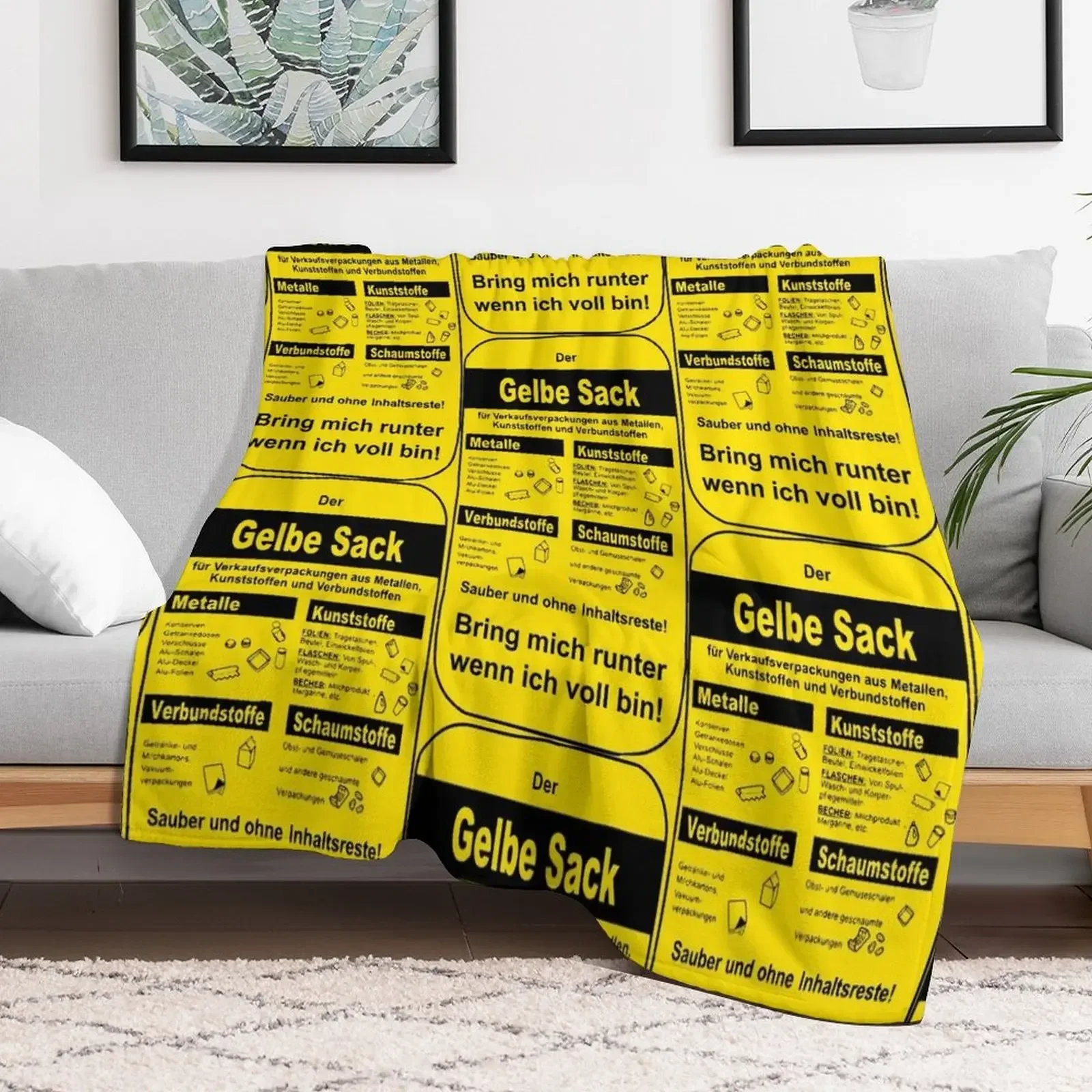 

The yellow bag Throw Blanket Picnic Heavy Bed christmas gifts Blankets