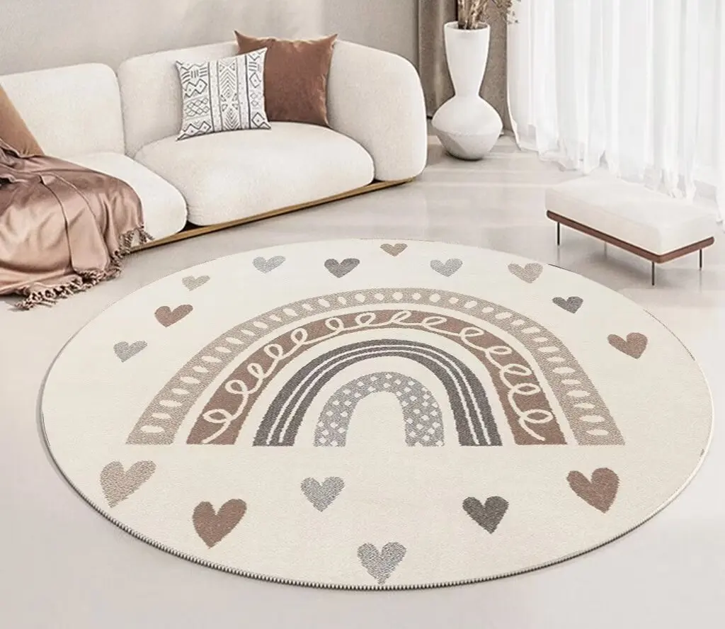 Traffic Road Round Carpet Children\'s Room Decoration Rugs Nursery Baby Crawl Game Non-slip Floor Mat Kids Bedroom Customizable