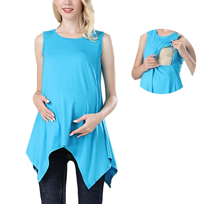 2024 NEW Maternity Clothes Breastfeeding Vest Tops Summer Solid Clolor Sleeveless Nursing Clothes Women Pregnant Tank Top Plus S