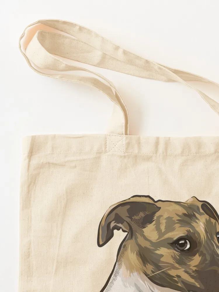 Brindle Whippet looking over shoulder Tote Bag Canvas stote bag university shopper bag Women's bags custom fabric