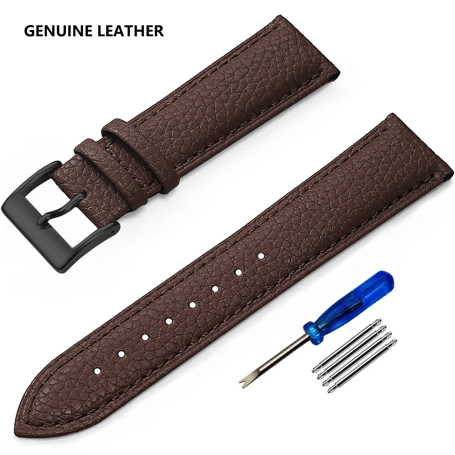 Genuine Leather Watch Band, Multiple Sizes