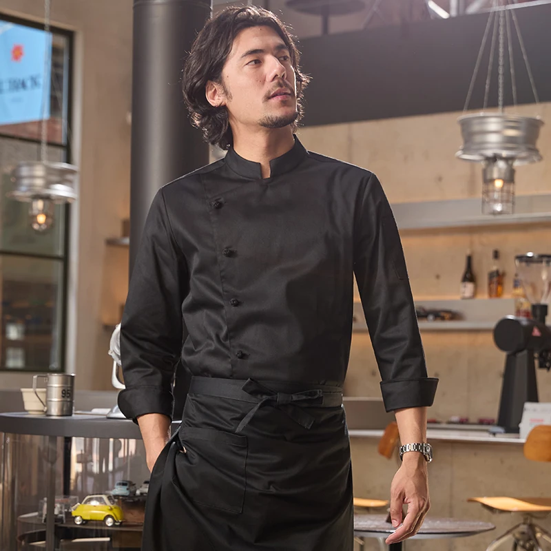 Meisterkochjacke für Hotelrestaurants, kulinarische Uniform, langärmeliger Kochmantel für Bäckereisexperten