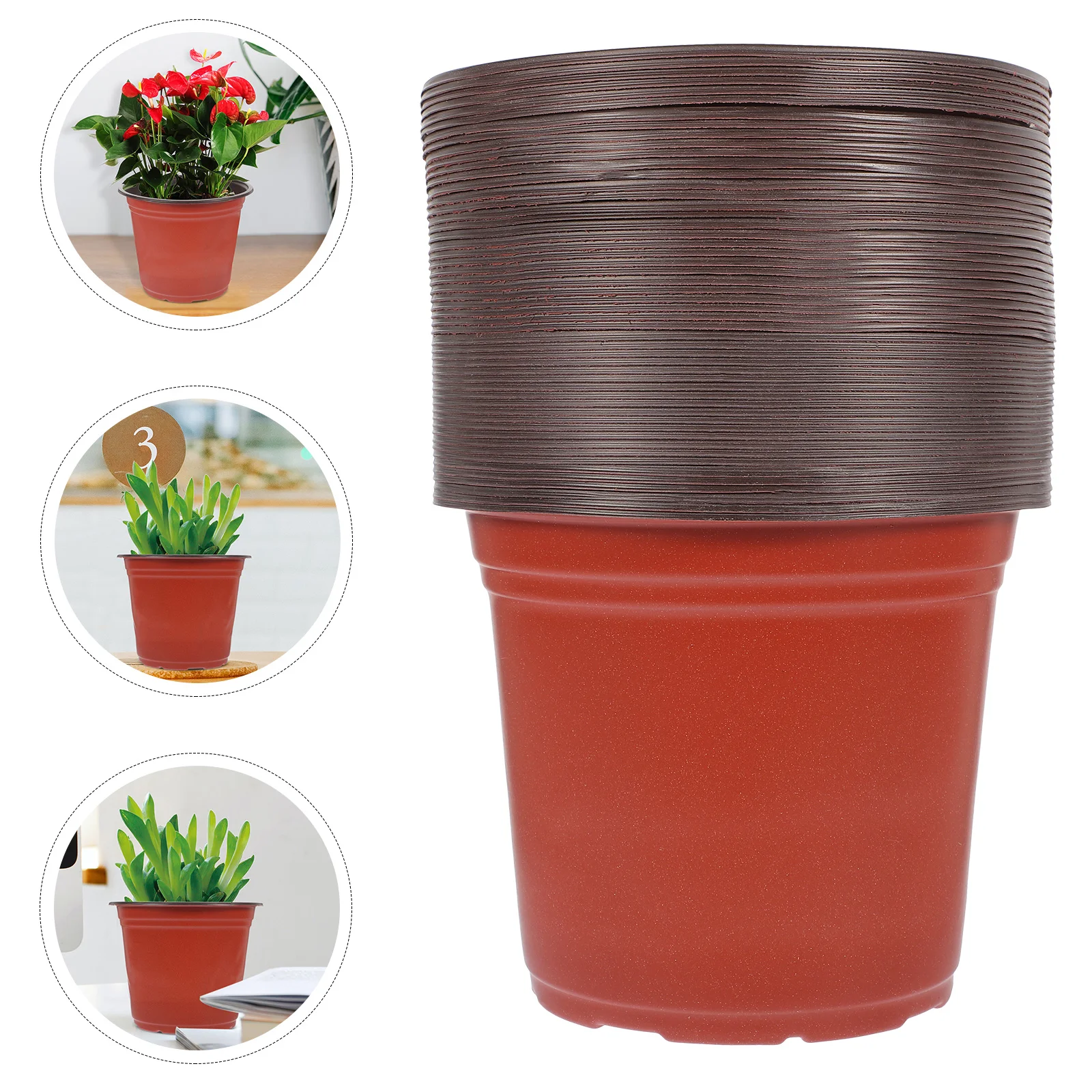 

50pcs PP Plant Pots 10cm Diameter Durable Garden Supply Succulent Planter Seedling Pots for Use with Drainage