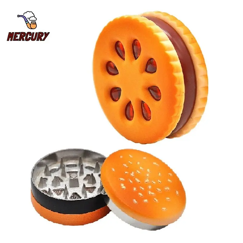 MERCURY 2 Layers Metal Dry Herb Grinder Creative 56mm Biscuit Manual Tobacco Crusher for Smoking Pipe Grass Smoke Accessories