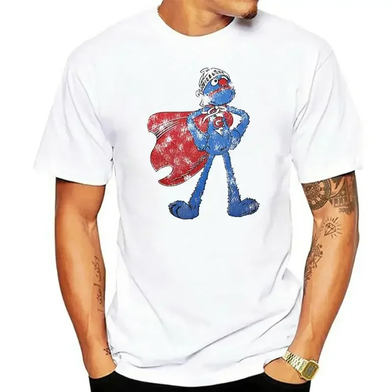 Super Grover, Elmo Grobi Crumb New Fashion Novelty Cool Tops Men Short Sleeve Biker T Shirts Supergrobi Vintage T- shirt summer