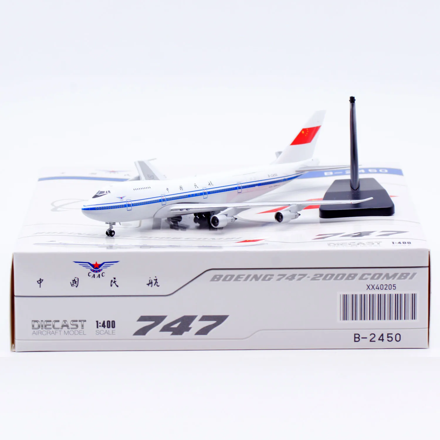 

XX40205 Alloy Collectible Plane Gift JC Wings 1:400 CAAC Boeing B747-200M Diecast Aircraft Jet Model B-2450 With Stand