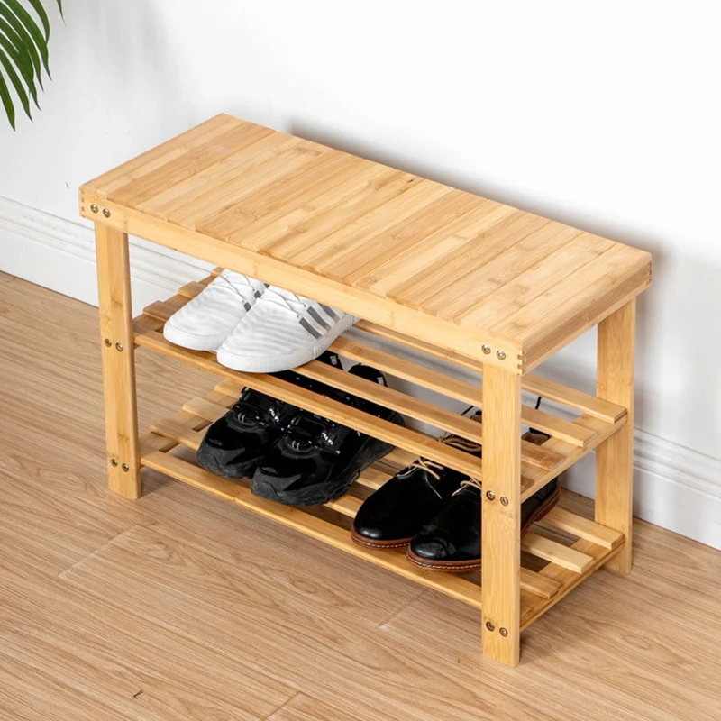 Simple Multi-layer Shoe Rack for Household Doorway, Can Sit and Change Shoes, Dustproof Shoe Cabinet, Bamboo Rack for Storage