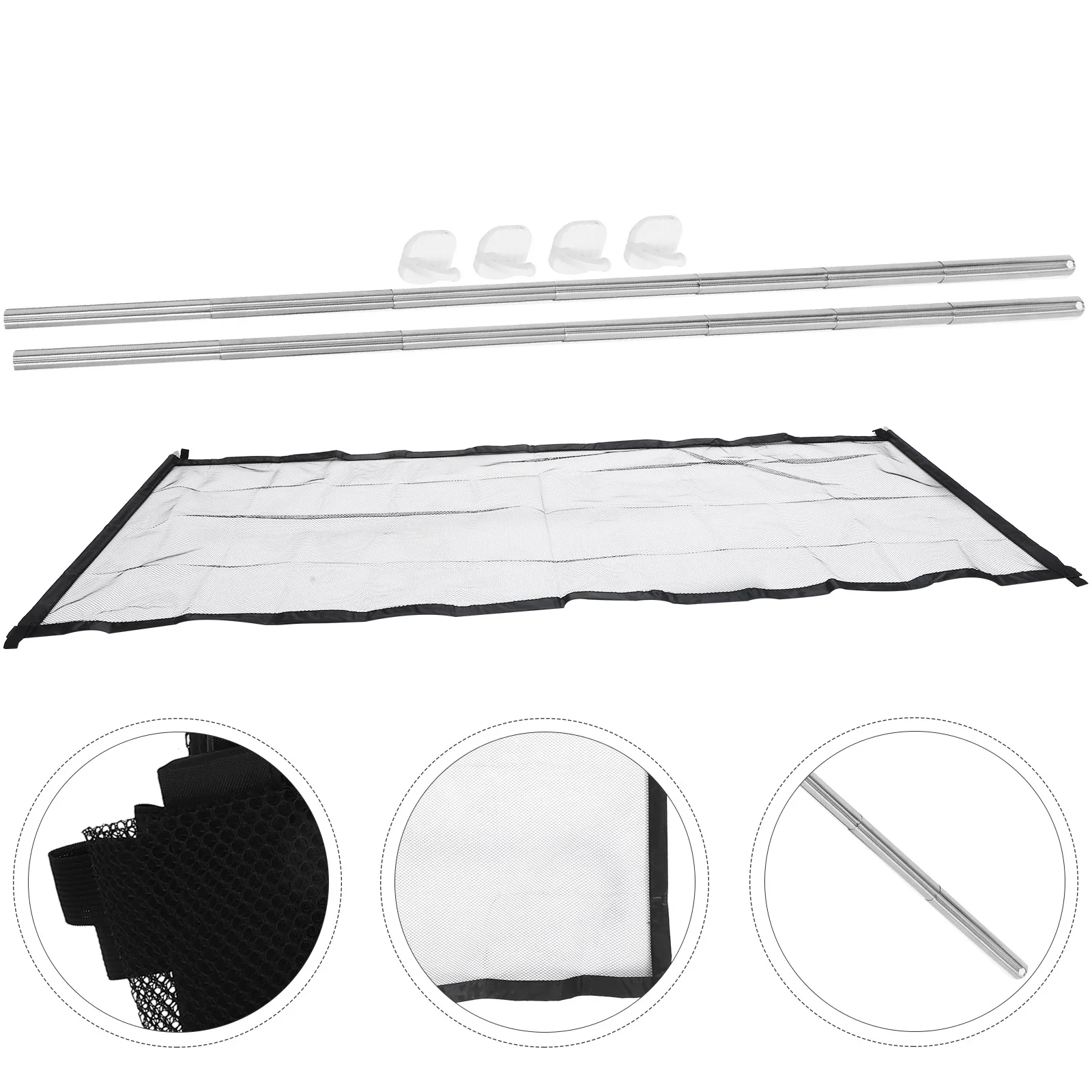 1 conjunto de portão de malha para animais de estimação, cerca de segurança para bebês, rede de isolamento para cães, nylon, aço inoxidável, dobrável, cercadinho interno e externo para animais de estimação