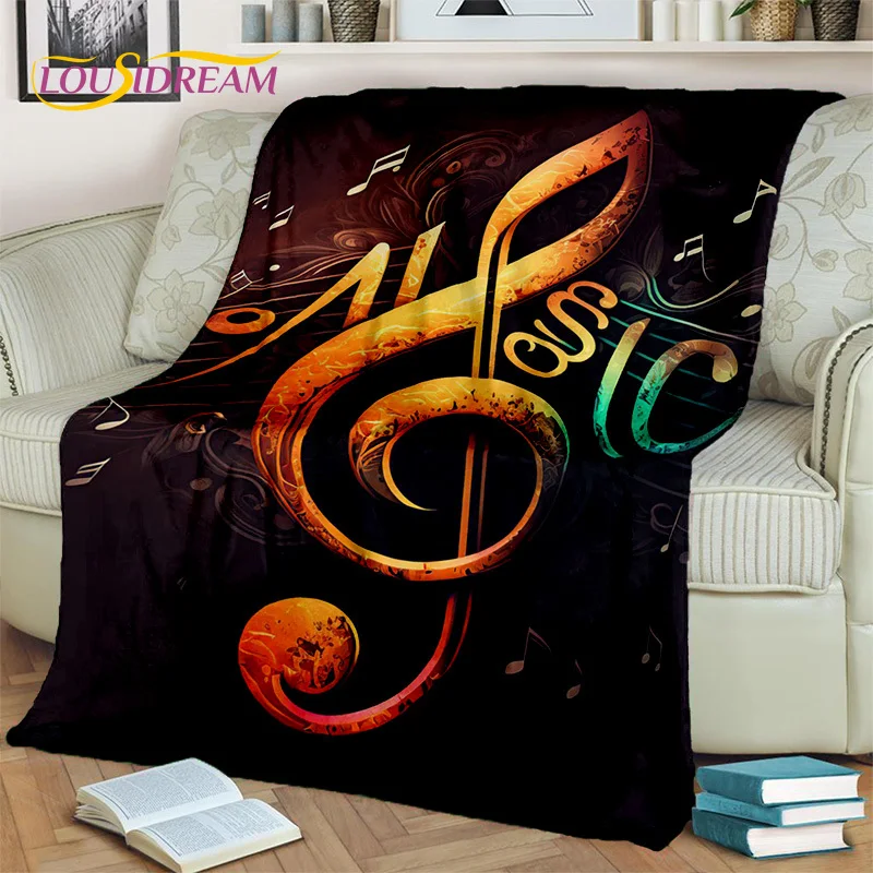 3D Colorful Musical Note Music Score Blanket,Soft Throw Blanket for Home Bedroom Bed Sofa Picnic Travel Office Cover Blanket Kid