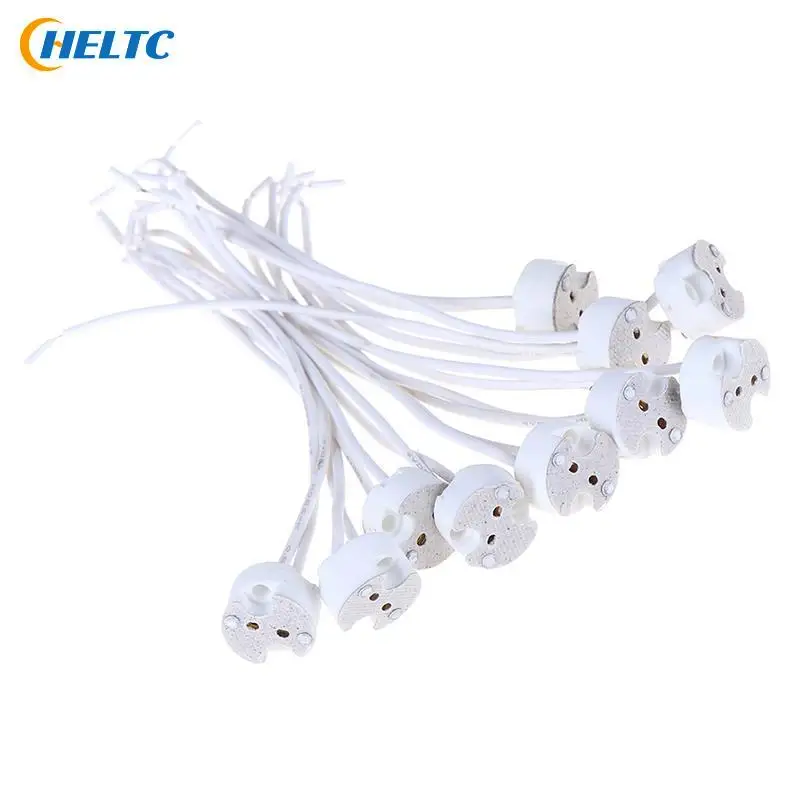 10/5/1pcs 220V 2A MR16 GU5.3 Base Socket Wire Connector Led Lamp Ceramic Holder