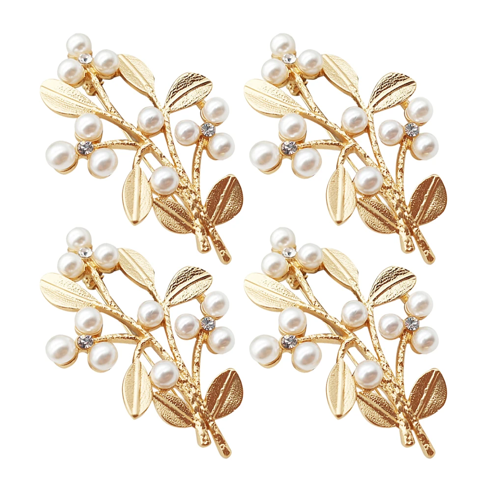 

10 Pcs Branch Leaf naments Crystal Pearl Alloy DIY Hairpin Accessories Charms Retro Decorations Craft Supplies Jewelry Parts