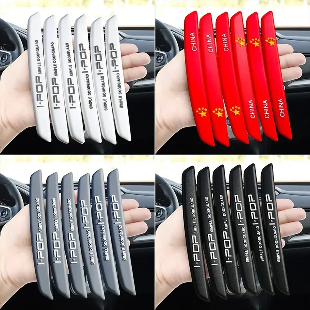 4/6Pcs Auto Car Door Edge Protection Guards Buffer Trim Molding Protection Strip Scratch Protector Car Door Crash Bar