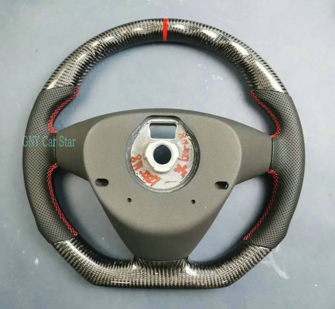100% Real Carbon Fiber Car Leather/Suede Steering Wheel For 2006-2010 SAAB 93 9-3