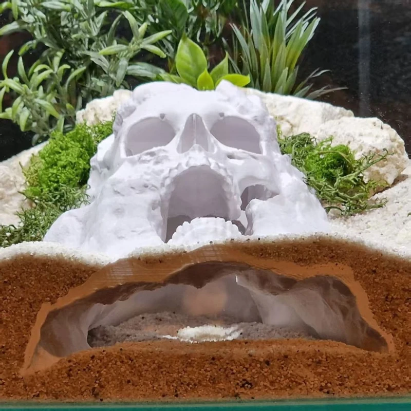 

Skull Cave Hiding Shelter, Shelter for Fish,Shrimp and Reptiles,Fish Tank Landscaping Ornament & 3D Printed Aquarium Decoration