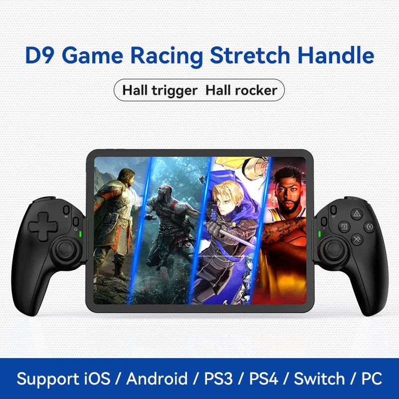 

D9 Phone Stretching Game Controller Wireless Bluetooth-compatible PC Tablet For Switch/PS3/PS4 Dual Hall Somatosensory Controlle