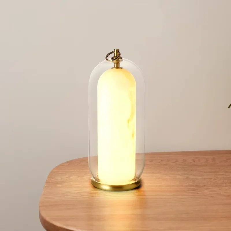Dimmable LED Desk Lamp with Glass Shade Warm White Light Home Decor Reading Table Light Adjustable Brightness Modern Style