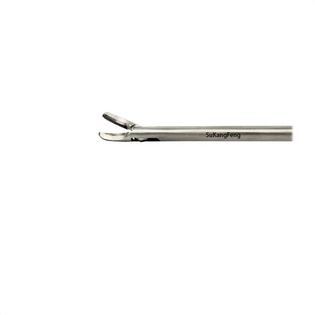 Laparoscopic gynecologic new reusable autoclavable curved needle holder forceps with luer-lock