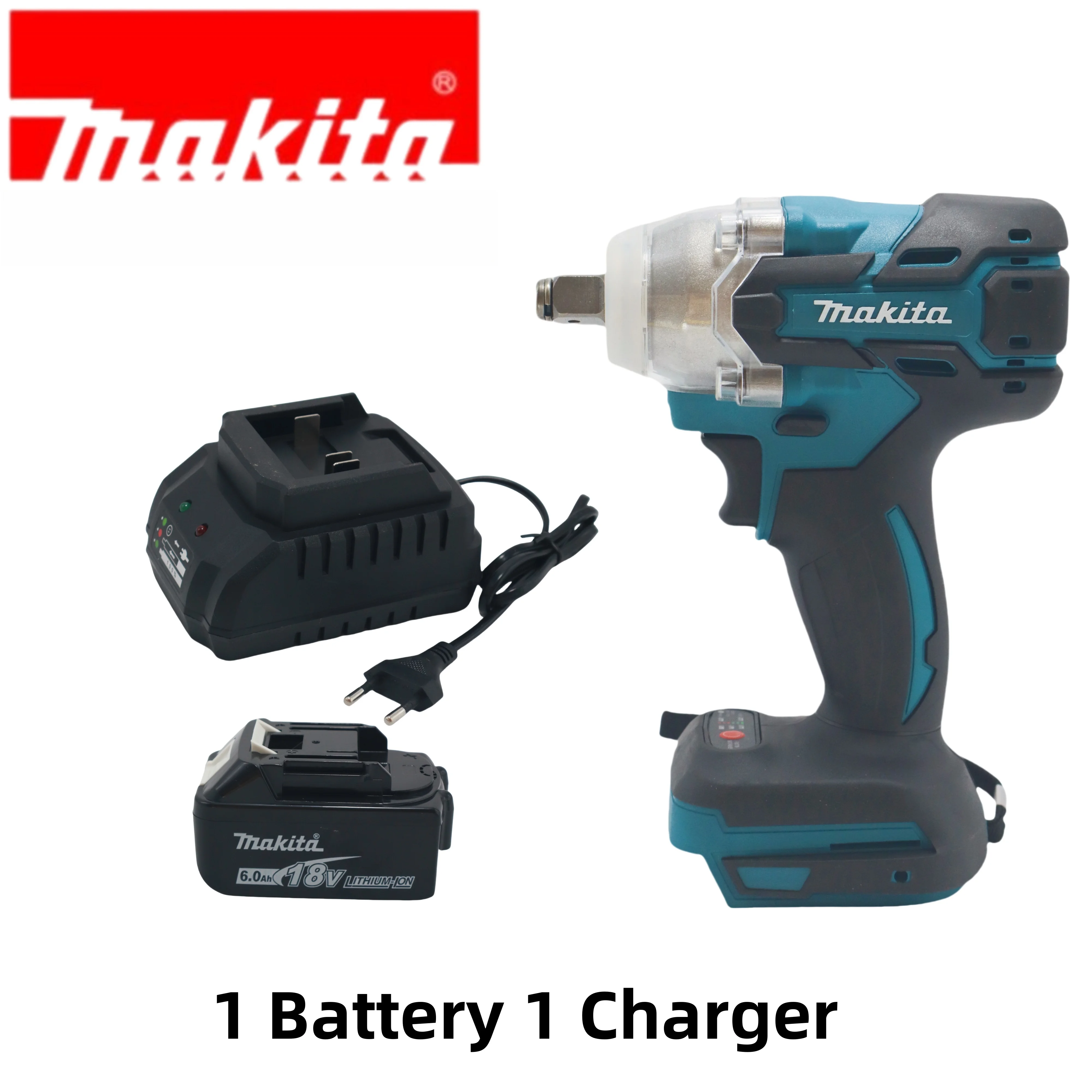 ماكيتا DTW 285 مفتاح ربط عزم دوران عالي، مفتاح ربط محمول لاسلكي قابل لإعادة الشحن، أداة متعددة الوظائف ببطارية ليثيوم 18 فولت