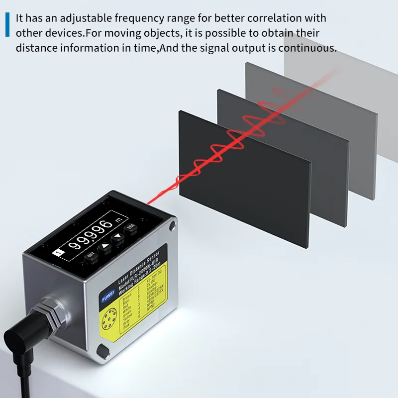 FUWEI FLR-10000N-UIR IP67 OLED Digital CMOS Industrial Distance Rapid Measurement Laser Displacement Sensor