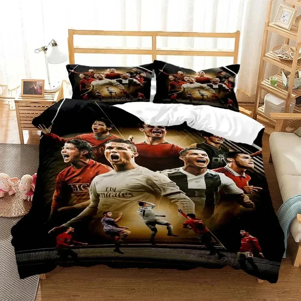 

3D Print Football Star CR7 Bedding Set Boys Girls Twin Queen Size Duvet Cover Pillowcase Bed Adult Home Textileextile