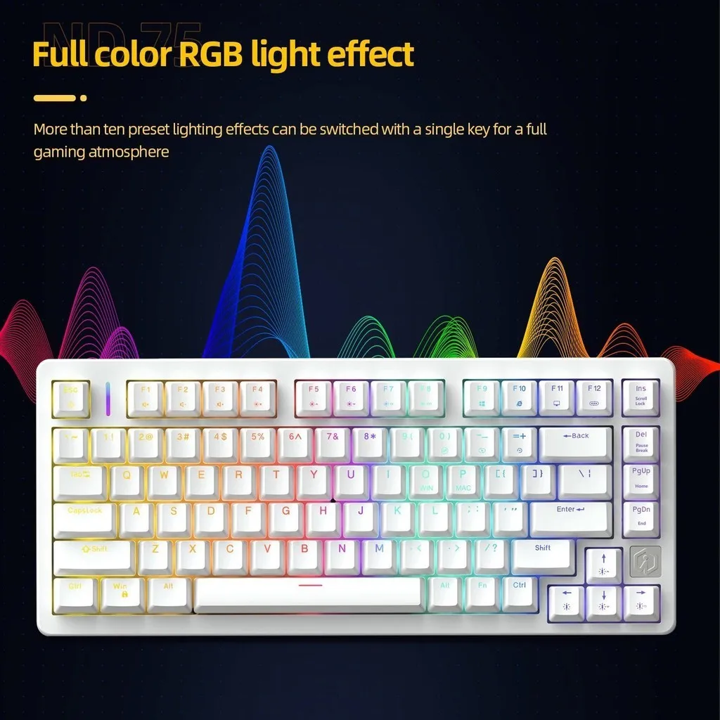 IROK ND75 Mini Gaming Mechanical Keyboard Magnetic Switch 8000Hz 81Keys RGB HotSwap Wired Keyboard 8K Gamer Non-contact Keyboard