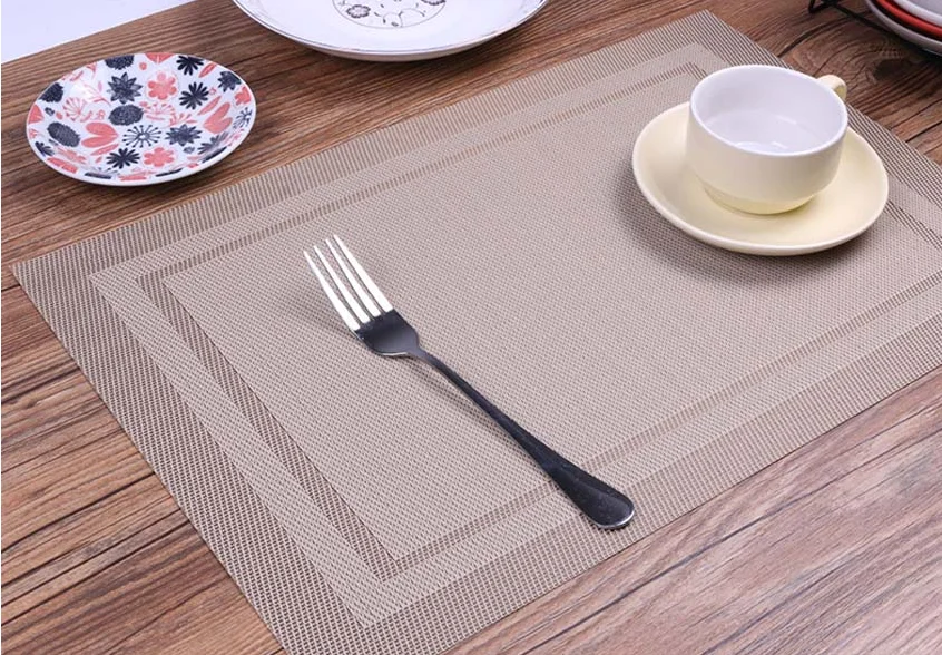 New 4 Pcs/set Home Modern Elegant PVC Placemat Dining Table Mat Cafe Anti-slip Hot Placemats Bowl Pad Cup Mat Table Coasters