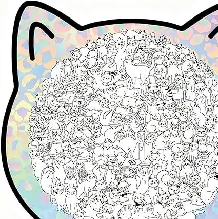 135 قطعة ملونة على شكل قطة خشبية لغز القط الألغاز ديكور سطح المكتب زخرفة الإبداعية القط الأذن تصميم الإطار الهدايا