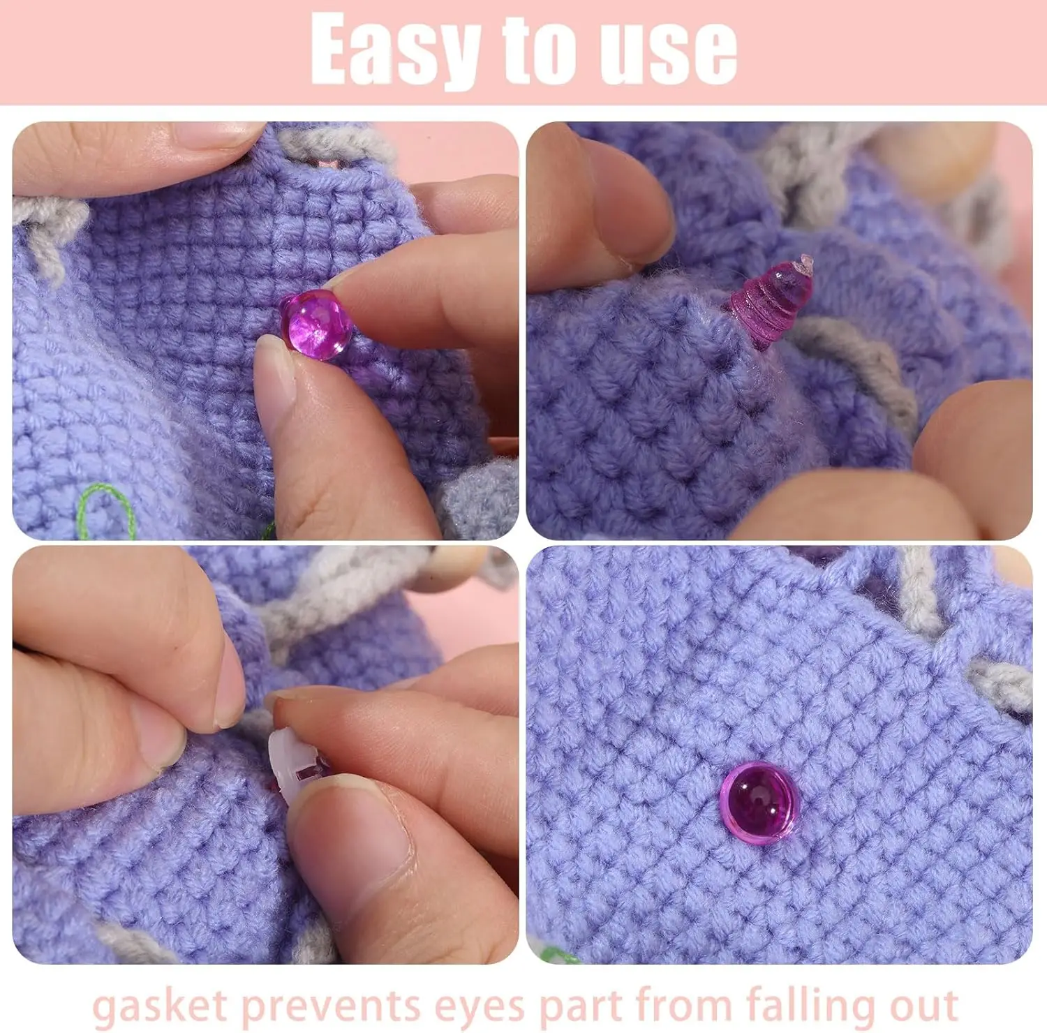 10PCS 10mm Occhi di sicurezza colorati Occhi all'uncinetto con rondella per Amigurumis Crochet Bear Doll Risultati Doll Making Fornitura di accessori