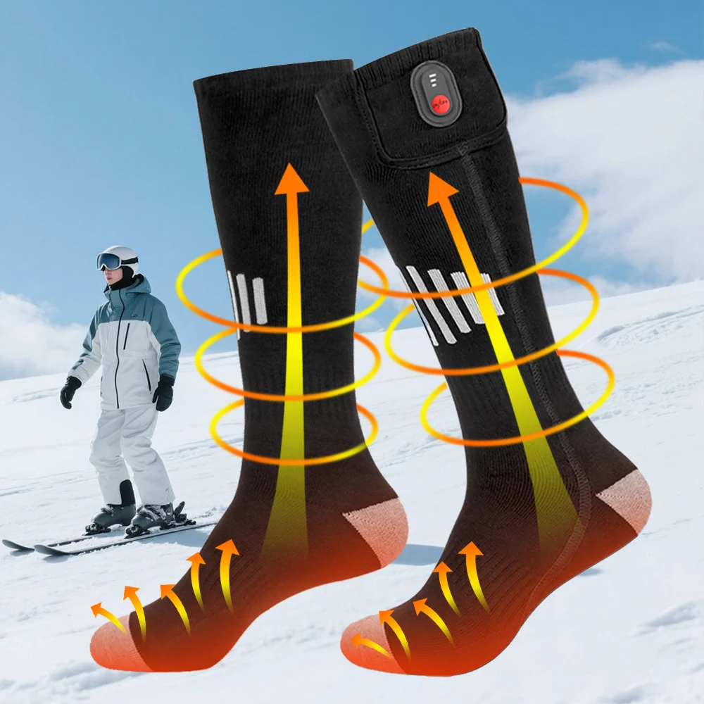 

Зимние носки с подогревом, 5000 мАч, термоноски для женщин и мужчин, грелки для ног с электрическим подогревом, носки для пешего туризма, лыж, теплые виды спорта на открытом воздухе