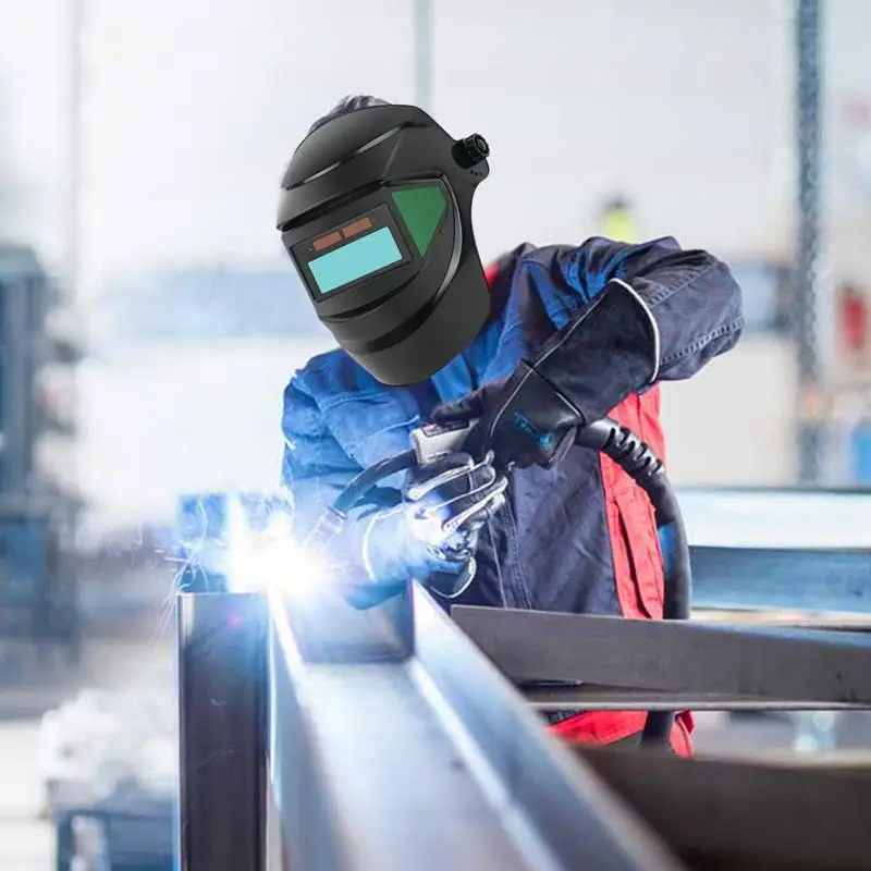 Masque de soudage à gradation automatique, grande vue, couleur vraie, résistant aux hautes températures, casque de soudage à obscurcissement automatique