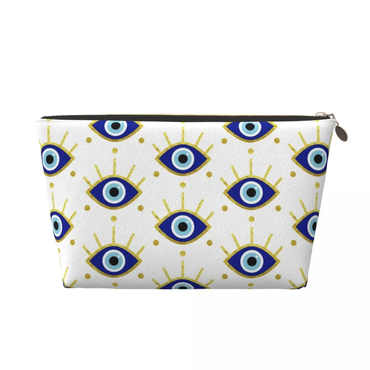 Custom Travel Mediterranean Evil Eye Protection Toiletry Bag Spiritual Amulet Cosmetic Makeup Beauty Storage Dopp Kit Case