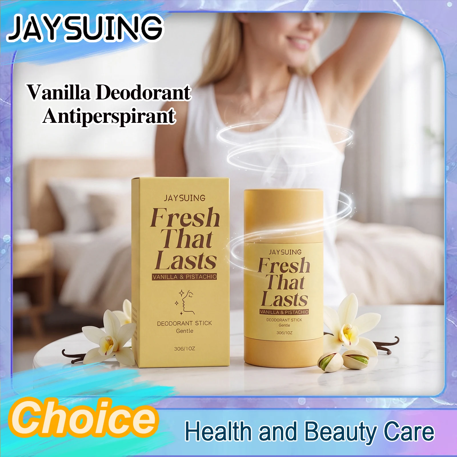 Vanilla Deodorant Antiperspirant Remove Underarm Body Bad Odor Lasting Vanilla Fragrance Moisturizing Portable Perfumed Stick