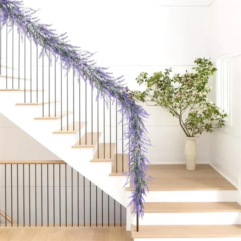 Lavender Purple Artificial Garland Spring Summer All Year Lavender Garland for Wedding Mantle Arch Porch Stair Table Decor