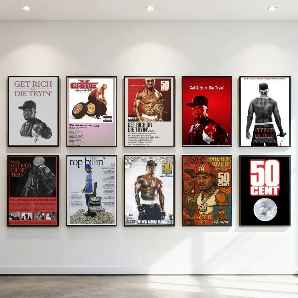 50 Cent Tracklist Get Rich Or Die Tryin Poster Art Print Anime Style Home Decor Ideal Gift Perfect Room Decor
