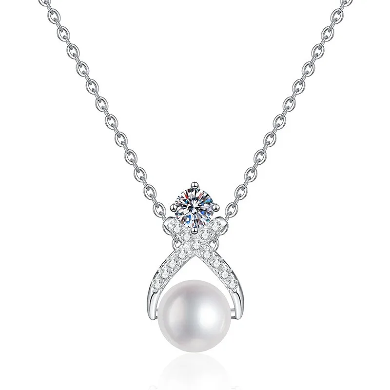 

XL195 Lefei модное роскошное трендовое классическое муассанитовое дизайнерское ожерелье принцессы с жемчужным крестом для женщин, серебряное ювелирное изделие 925, подарок на вечеринку